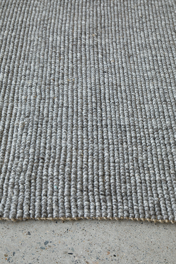 Harlow Ariel Modern Graphite Wool-Jute Handmade Rug