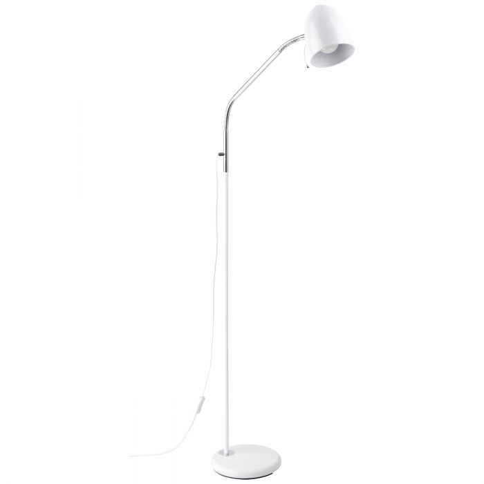 Steel White Adjustable Floor Light - Lara 1 for Great Task Lighting