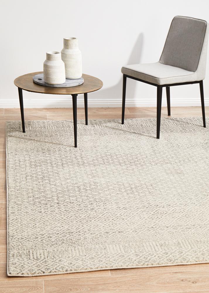 Hot! Evoke Transitional Diamond Grey Rug
