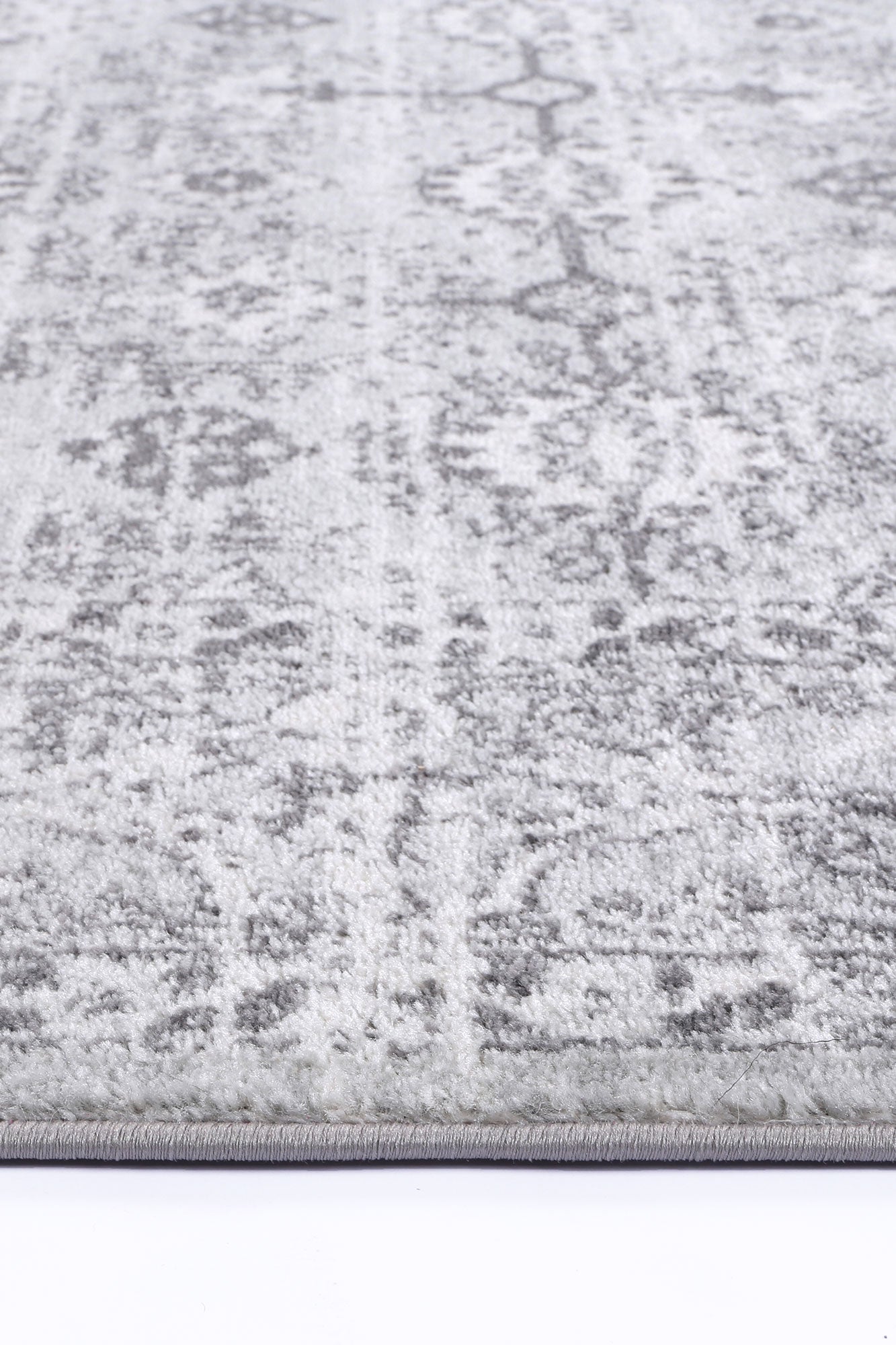 Stylish Grey and White Ancient-Style Ligures Rug for Modern Spaces