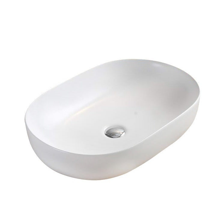 Matte White Rectangle Ceramic Basin (490x350x135) with French Fluted Design