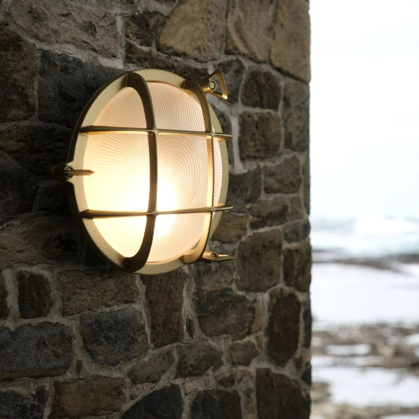 Nordlux Polperro Brass Wall Light - Ideal for Outdoor Coastal Areas