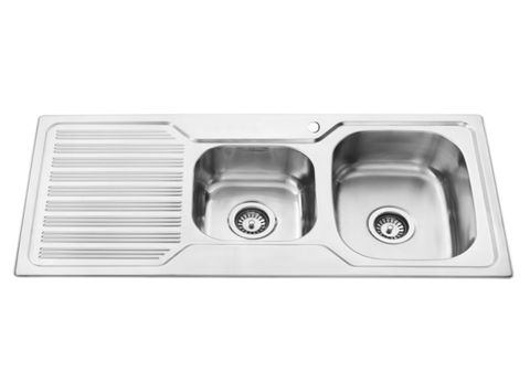 Hot Sale! 8mm Stainless Steel Double Bowl Square Sink, Size 1080x480x170mm