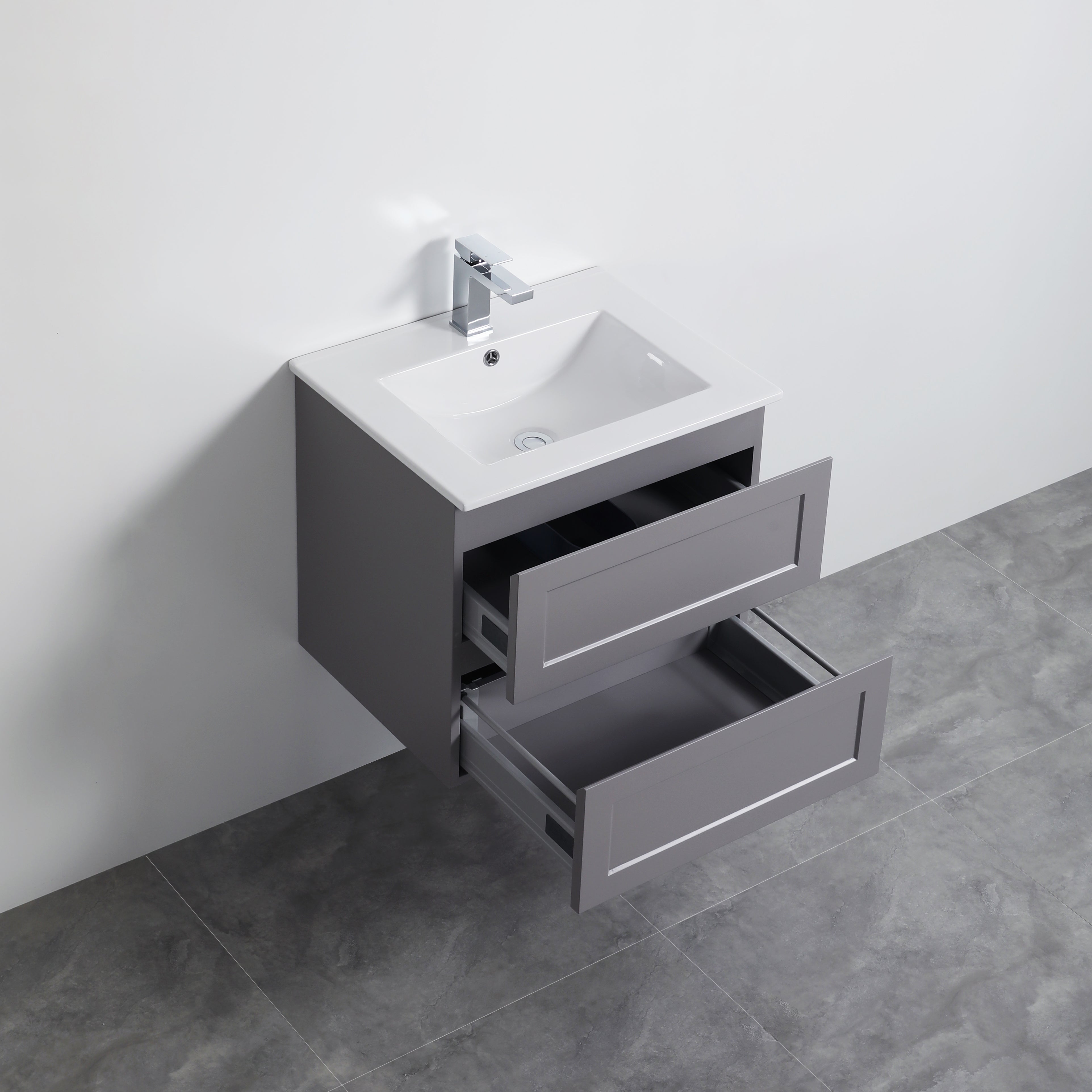 600mm Matte Grey Fremantle Wall Hung PVC Vanity Cabinet - Premium Quality!