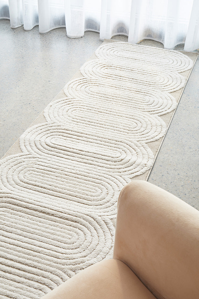 Carl Mixed Runner Rug in Lotus Style with Mid - Century Flair