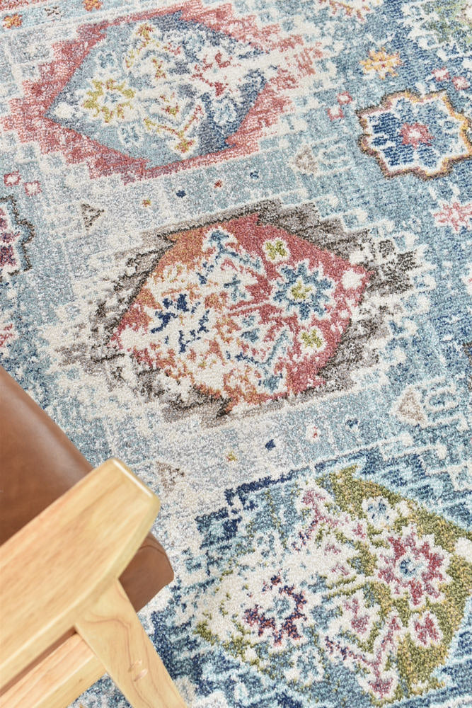 Grey Turkey-Made Machine-Woven Polypropylene Morocco 0414A Tile Rug