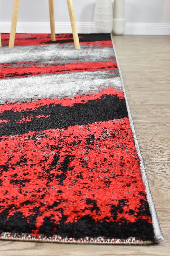 Hot Sale! Contemporary Novus 98A Grey and Red Machine - Woven Rug from Turkey