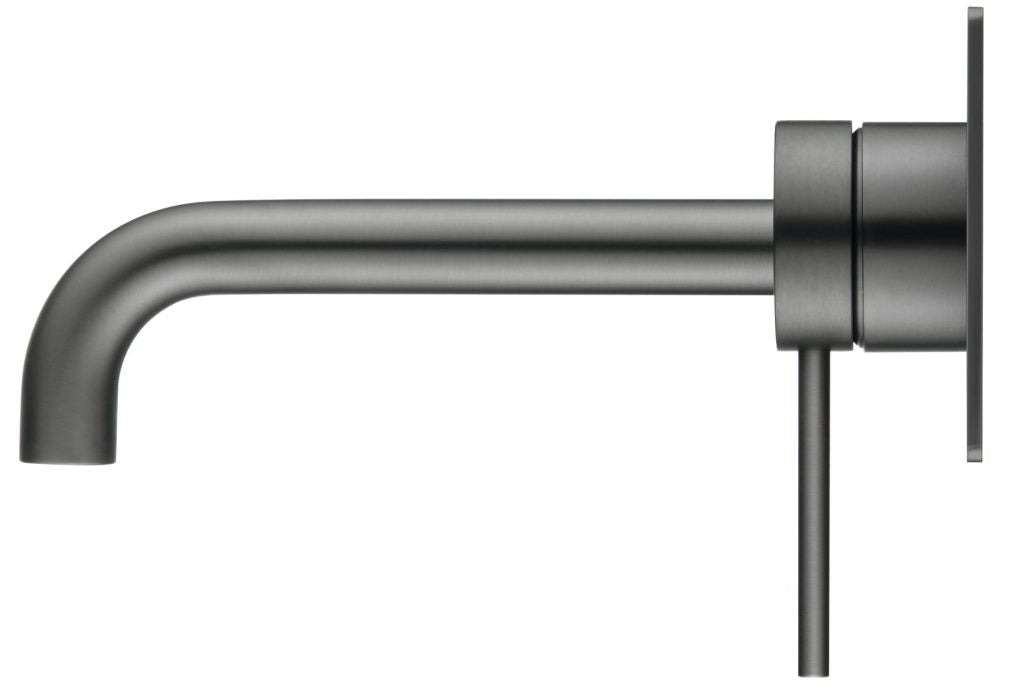 Hot Deal! Mica 1P Curved Wall - Spout Combo in Brushed Gun Metal