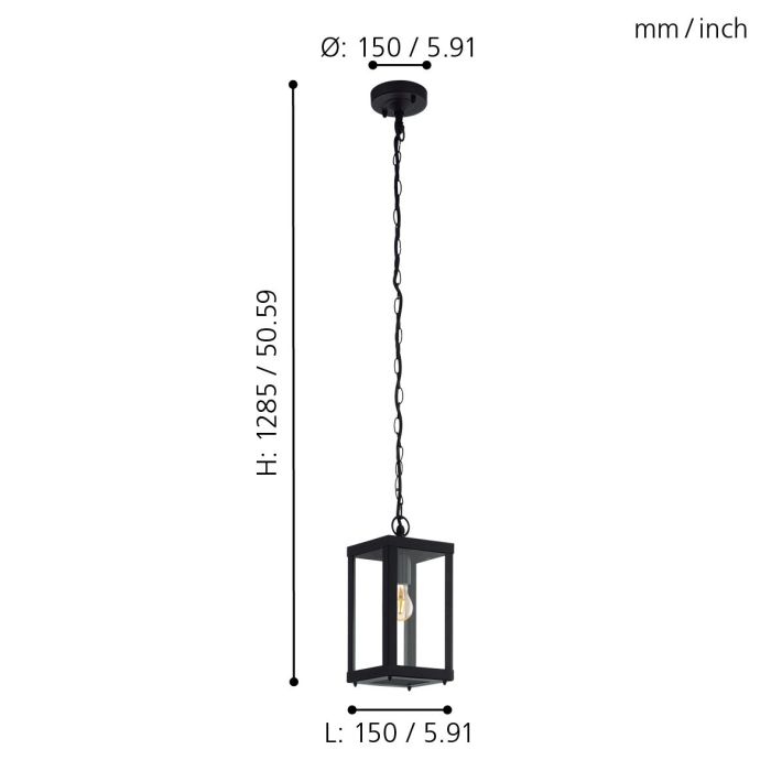 Hot Sale! ALAMONTE 1 Steel Black Pendant Light for Exterior Use