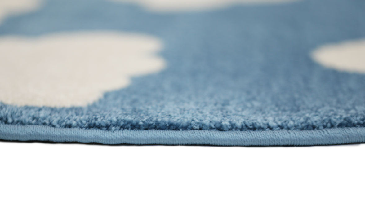 Hot Sale! Piccolo Kids Rug in Blue and White Cloud Design - Ideal for Boys, Girls, and Unisex Use