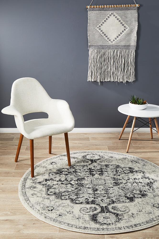 Hot! Museum Transitional Charcoal Round Rug for Stunning Spaces