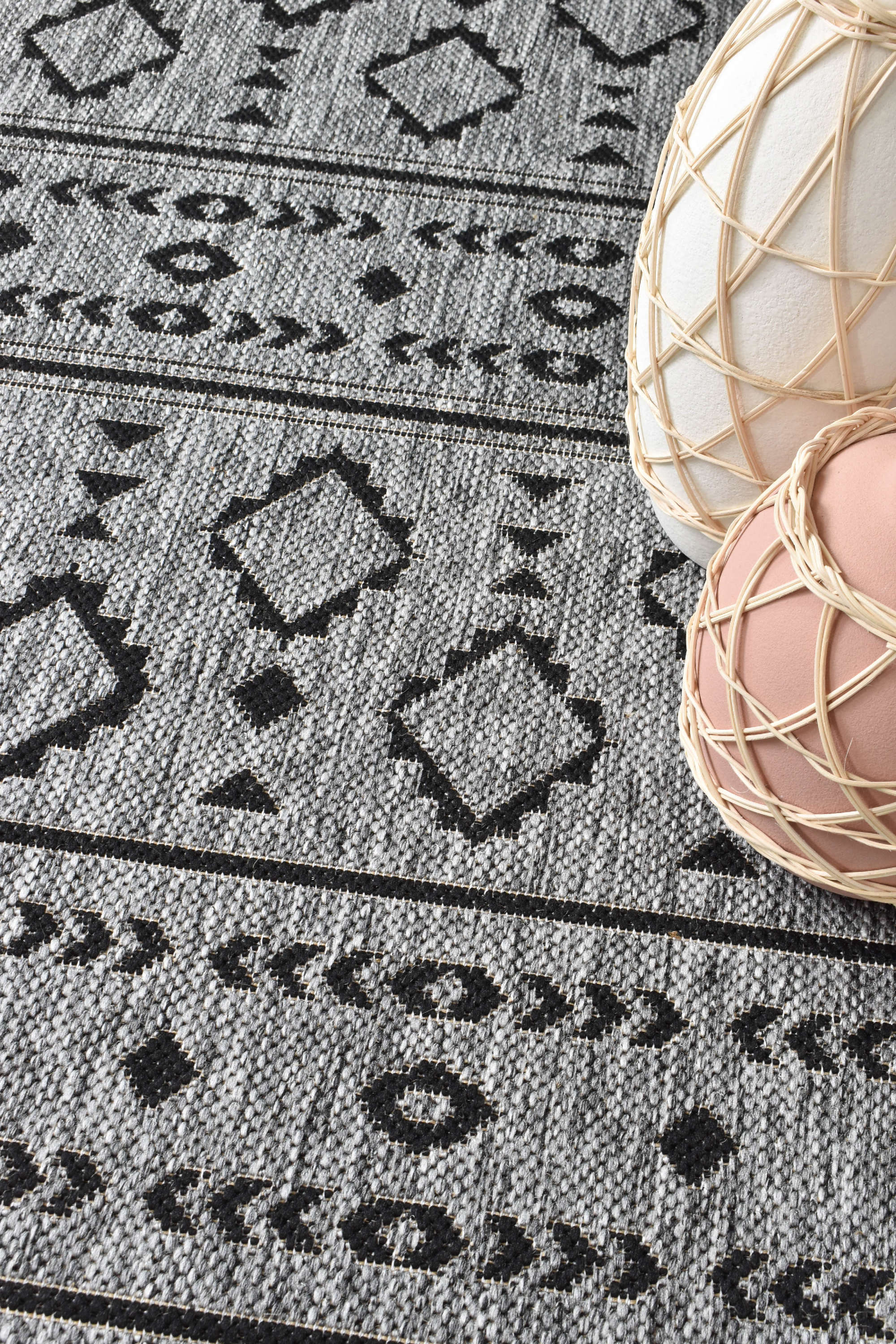 Affordable Alaska Runner Rug in Dark Grey for Indoor & Outdoor Use