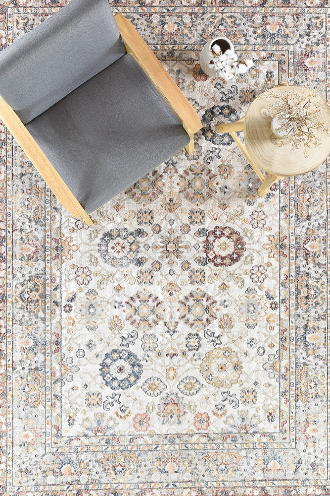 Trendy Medina Polypropylene Cream Rug with Floral Design 0A156A