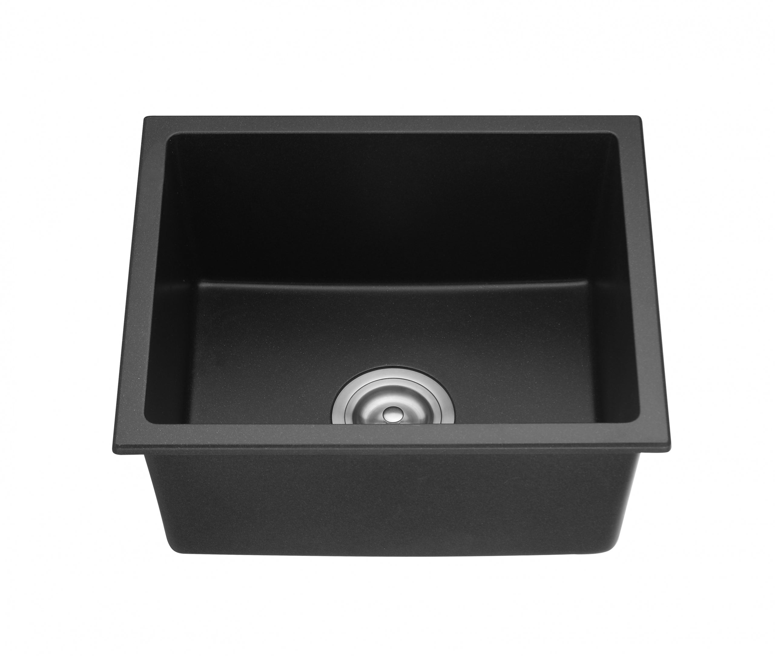 Hot Sale! POS Matte Black Quartz Undermount Single Kitchen Sink 432x432x246