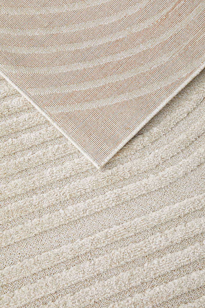 Beige Modern Lotus Abbey Power - Loomed Polypropylene Rug
