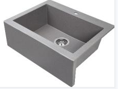 Laveo Grey Granite Single Bowl Sink - 490x580x220mm, Great Value!