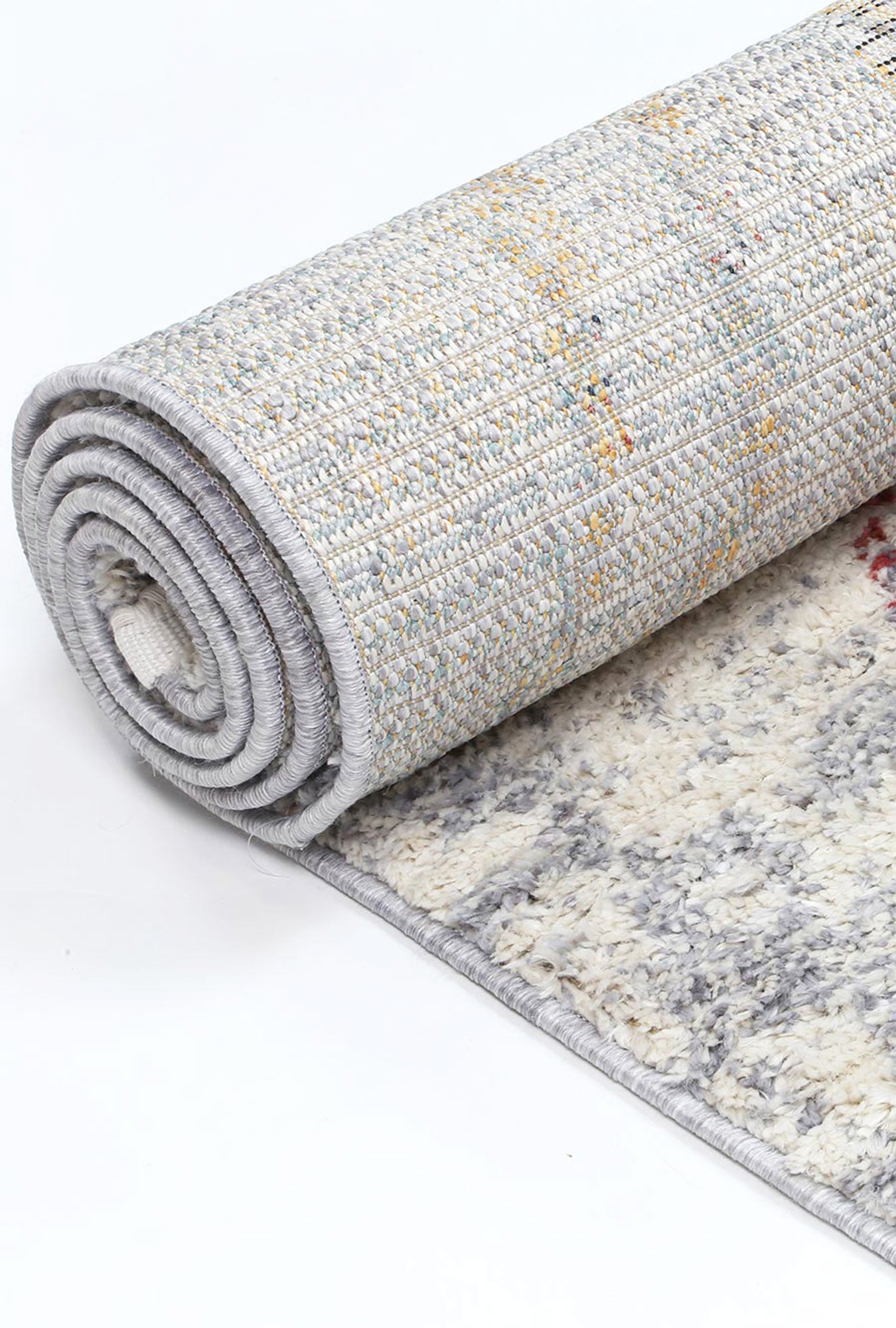 Stylish Grey Multi - Line Rug from Myk Collection
