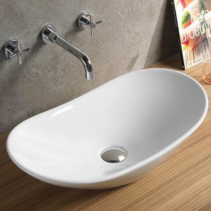 Hot Deal! Oval POSEIDON Gloss White Bathroom Basin - 615x360x155