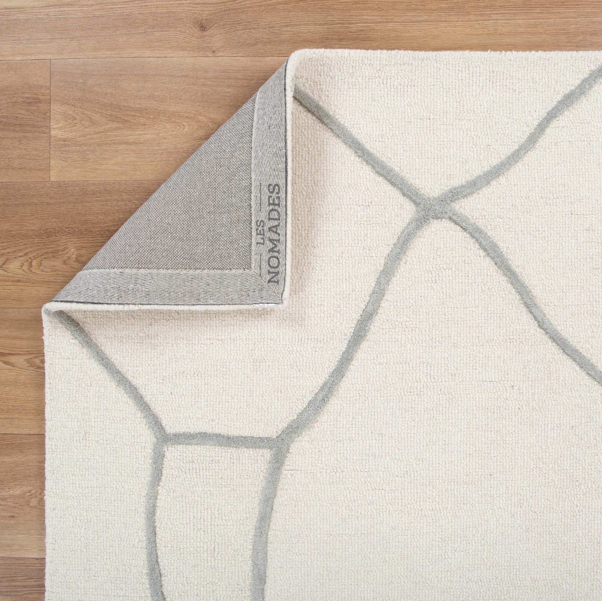 Les Nomades Souk Grey Wool Rug with Earthy Sophistication