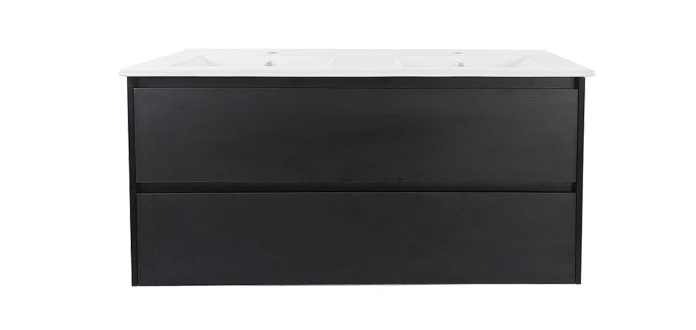 HERA Black Oak Wall-Hung MDF Vanity Cabinet - All Sizes Available