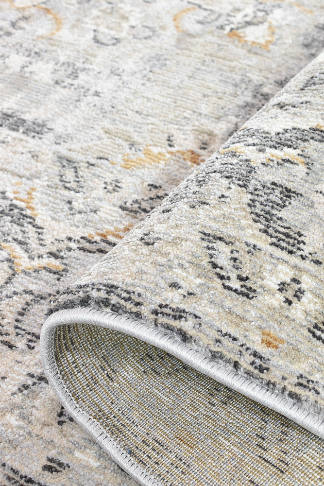 Trendy Medina Light Grey Rug 0318A with Classic Floral Design