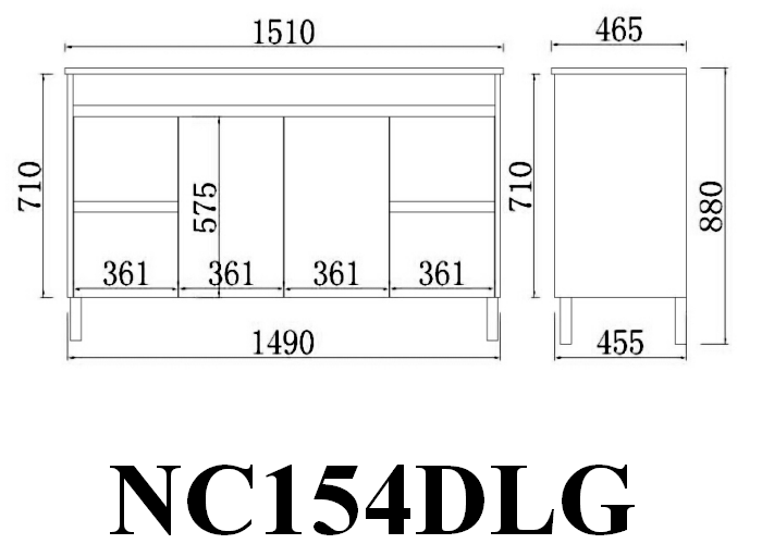 Hot Sale! Poseidon Nova Plywood 1500mm Floor Vanity