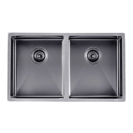 1.2mm Thick Gun Metal Grey Kitchen Sink Set 770x450x215mm