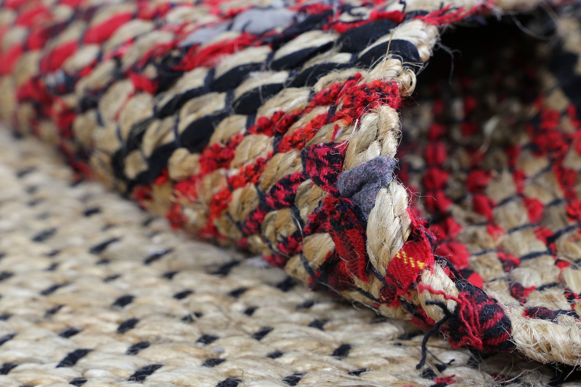 Exclusive Mahal Multi - Colour Border Jute Rug on Sale
