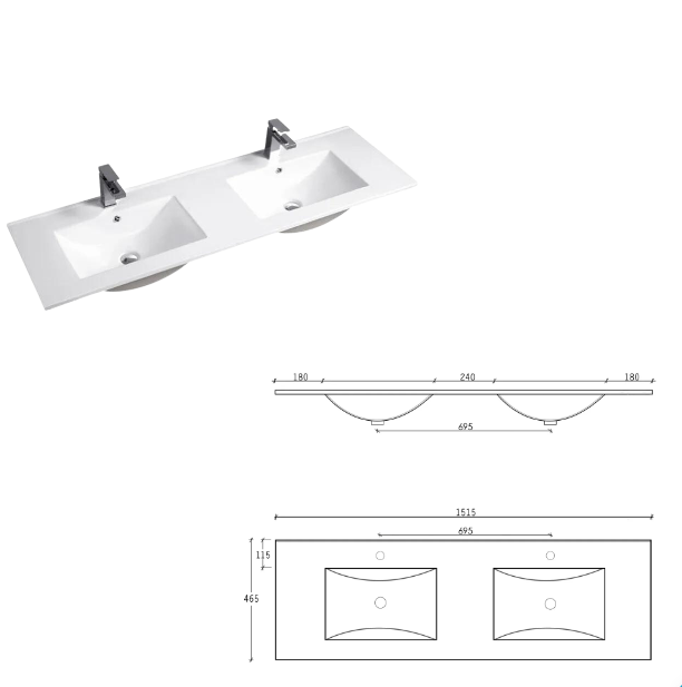 HAMPTON Mark II Wall-Hung Vanity - 1500mm Matte Black, Stylish Storage Solution
