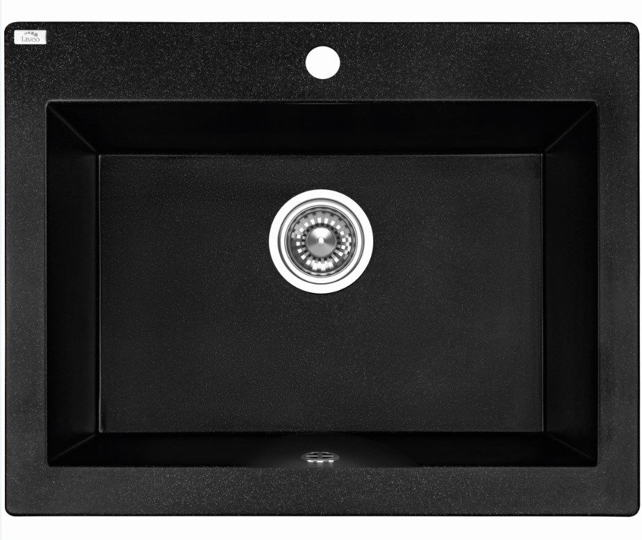 Get This Stylish Laveo Single Bowl Black Granite Stone Kitchen Sink 490x580x220mm