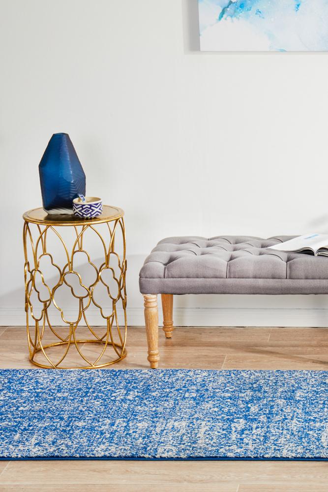 Hot Deal! Evoke Oasis Navy Transitional Runner Rug