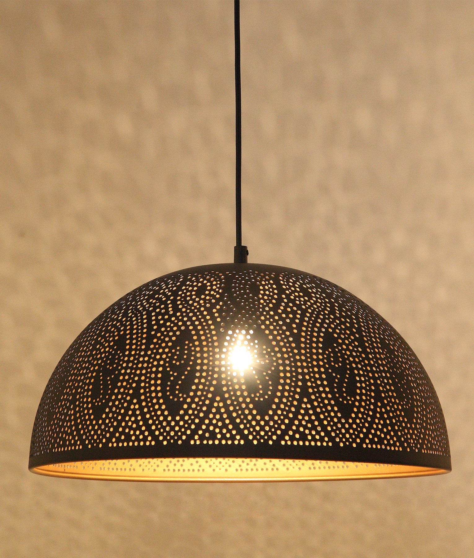 Hot Sale! Bohemian-Style Interior Black Dome Shape Single Pendant Light for MARRAKESH