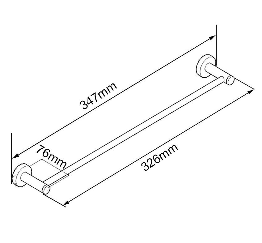 300mm Brushed Yellow Gold LUCID PIN Series Durable Towel Rail