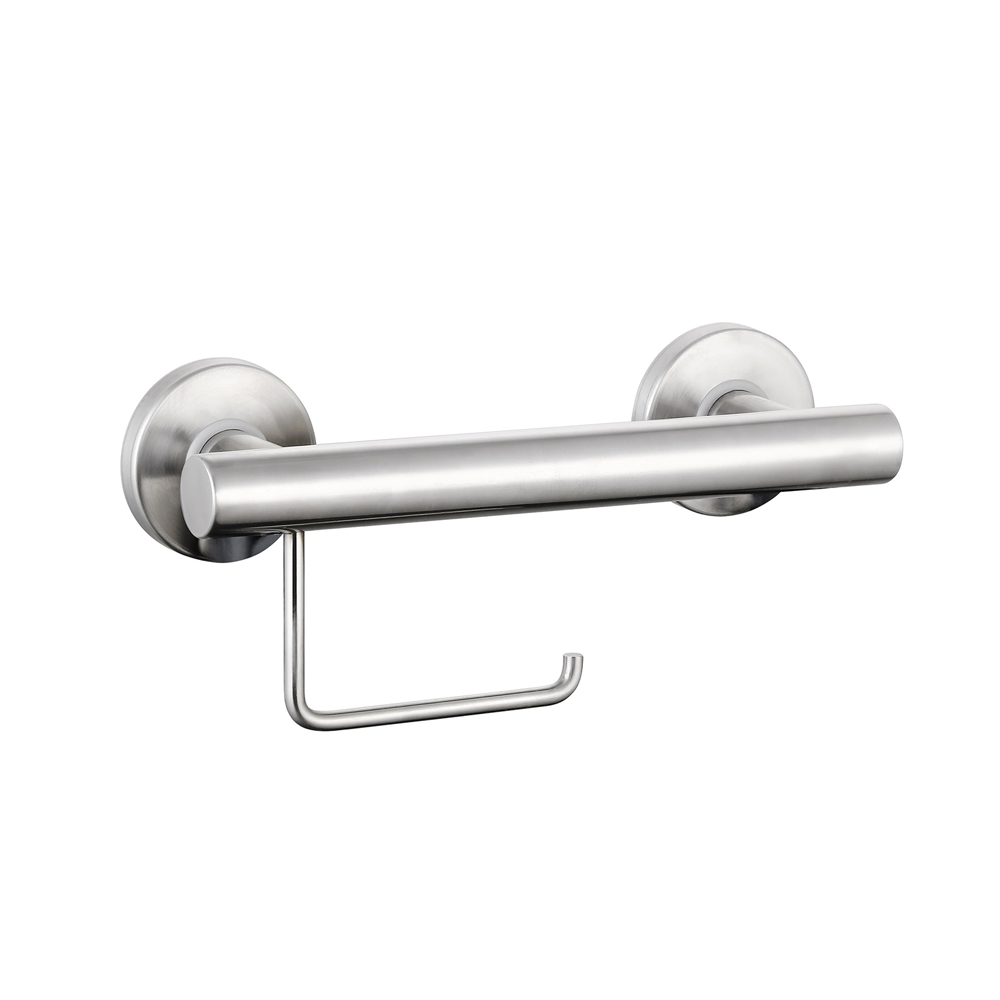 300mm Grab Rail with Toilet Roll Holder - Optional Colour, Ideal for Assisted Living