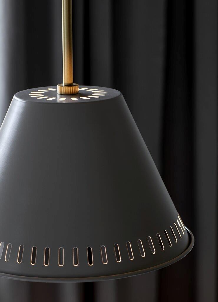 Industrial-Style Pine Black and Grey Pendant Light