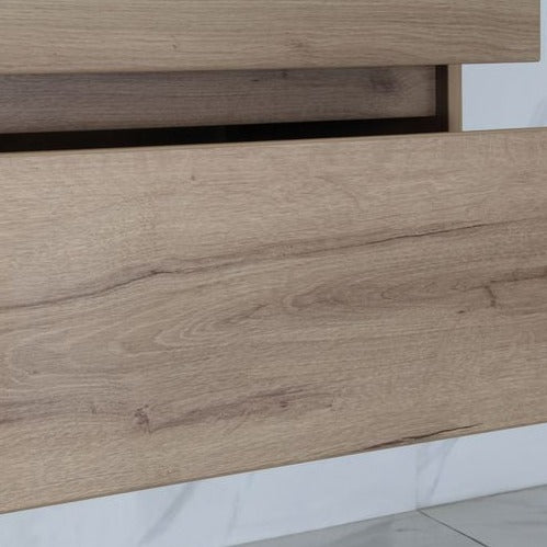 Exclusive MAX MDF Wall Hung Vanity in Natural Oak (All Sizes)