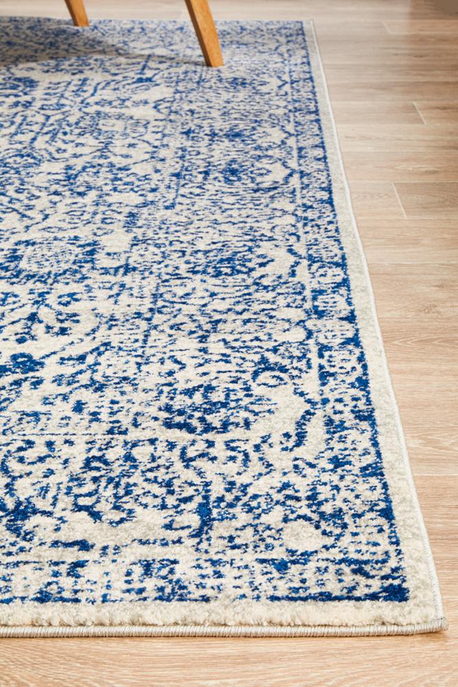Exclusive Evoke Frost Blue Transitional Area Rug - Machine - Woven in Turkey