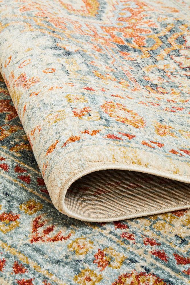 Legacy Blue Power - Loomed Polypropylene Rug with Floral Design