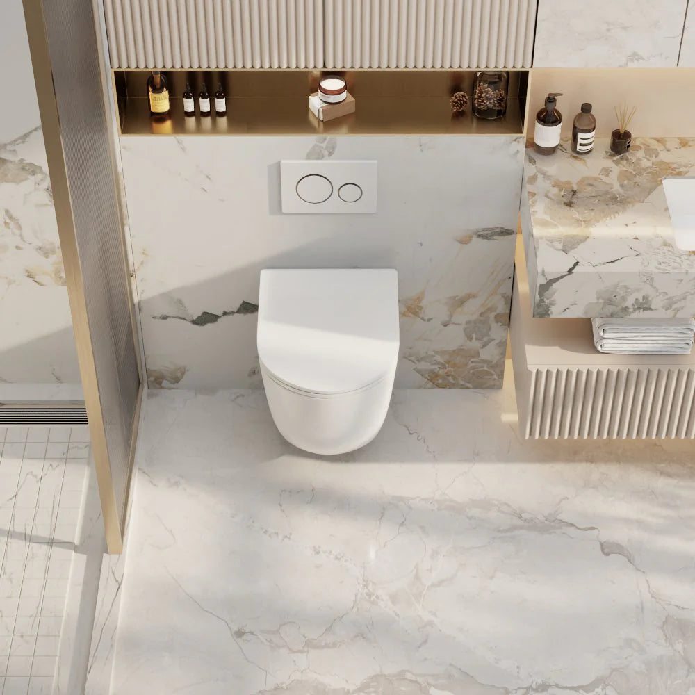 Exclusive Norton Wall-Hung Toilet Pan in Gloss White - Quiet, Efficient & Stylish