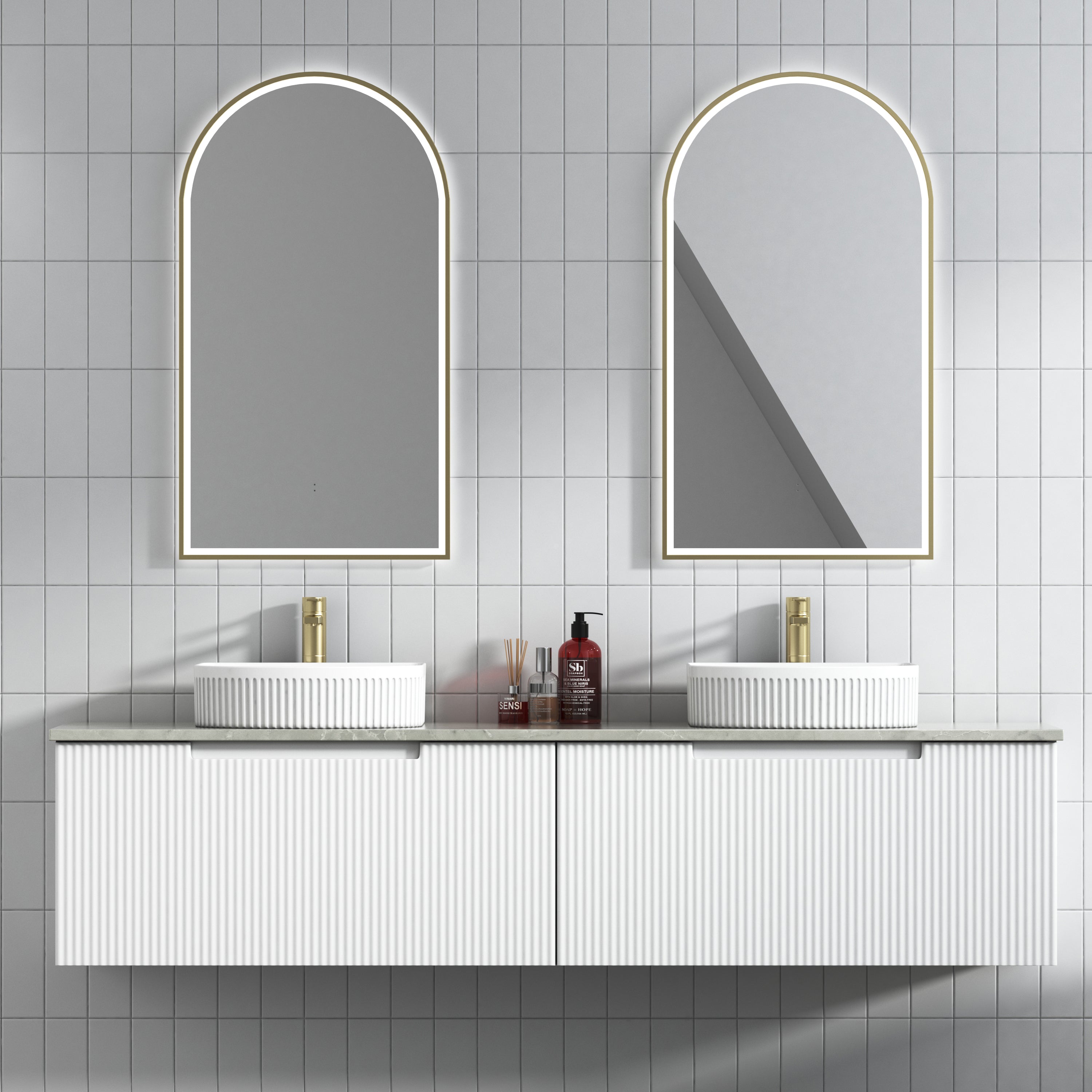 PERLA Mark II Matte White Wall - Hung Vanity in All Available Sizes