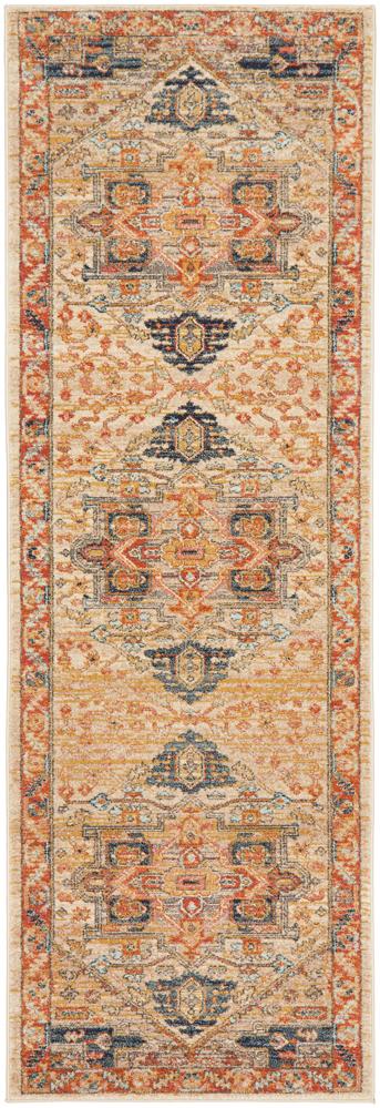100% Polypropylene Legacy Rust Rug with Faded Persian Design, Made in Turkey