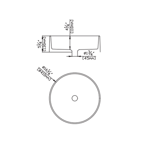 HOT! POSEIDON Round Matte Grey Quartz Basin (410x410x130)