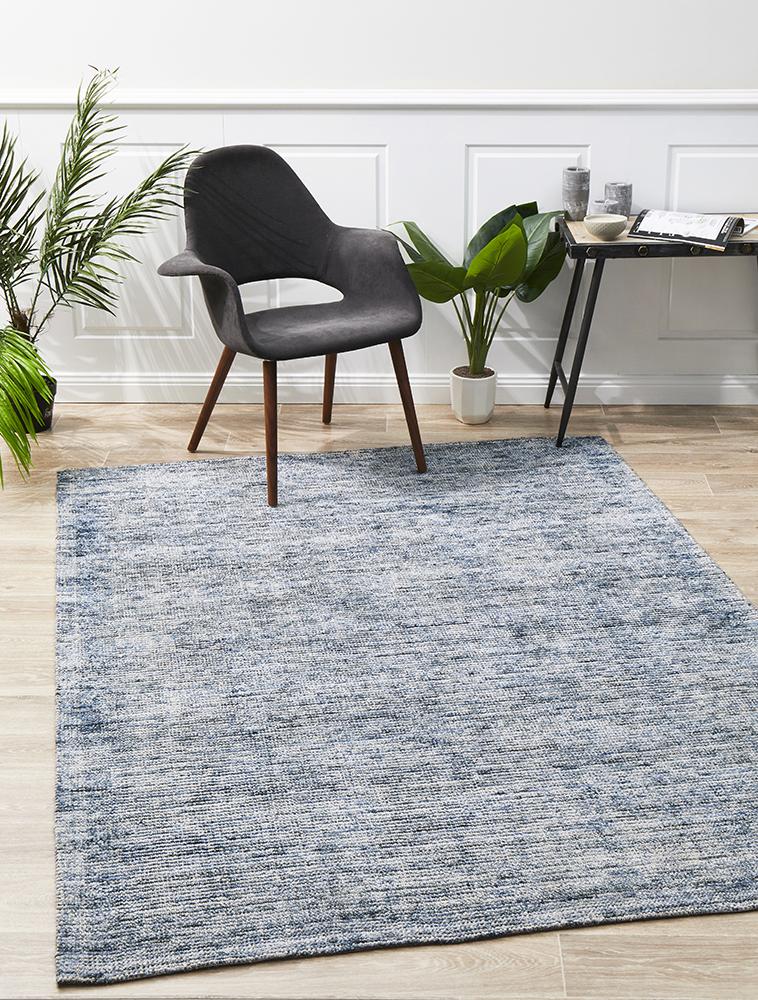 Hot! Allure Indigo Cotton - Rayon Luxury Rug