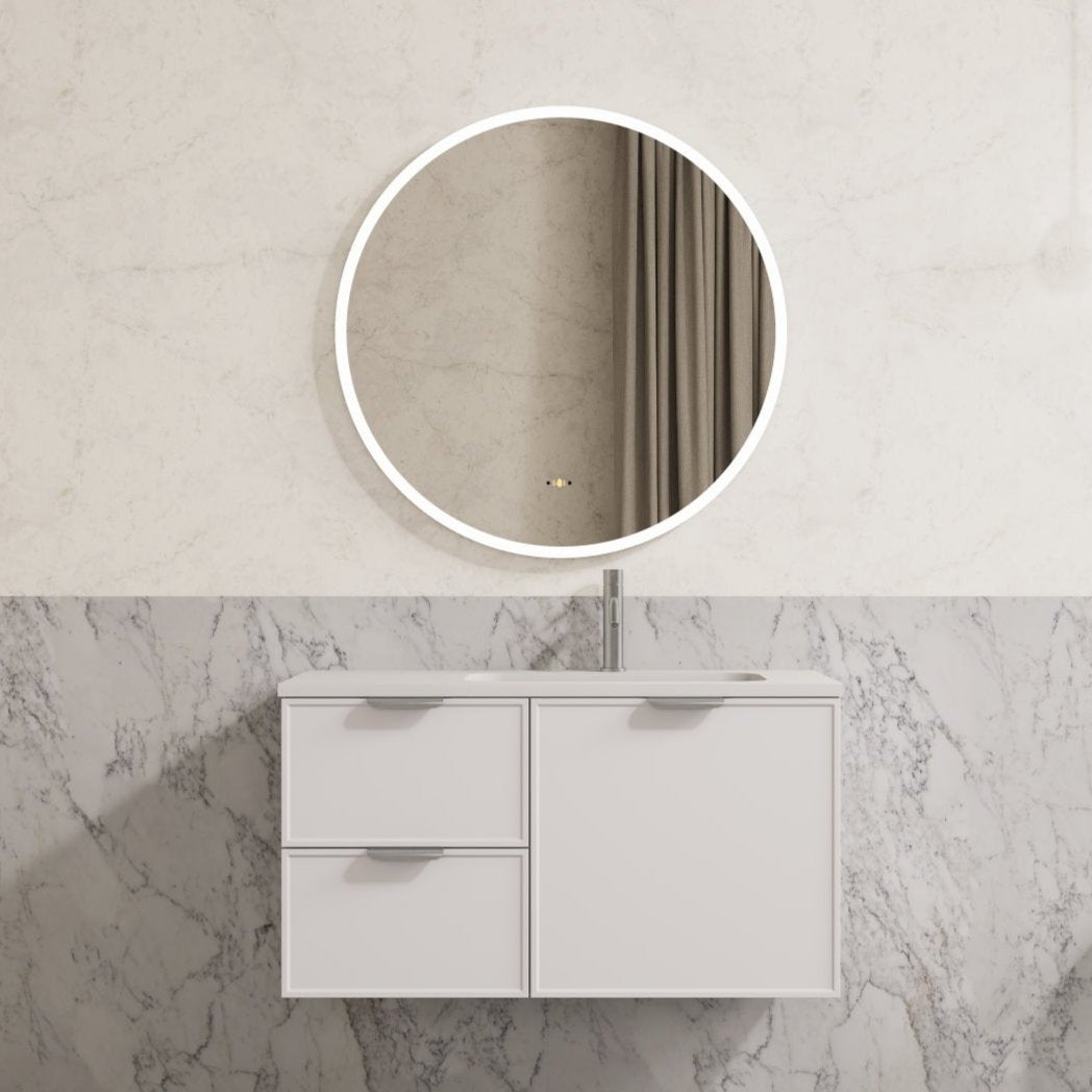 900mm Matte White Miami Wall - Hung PVC Bathroom Cabinet