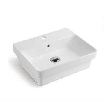 White Ceramic Rectangle POSEIDON Insert Basin (495x400x150)