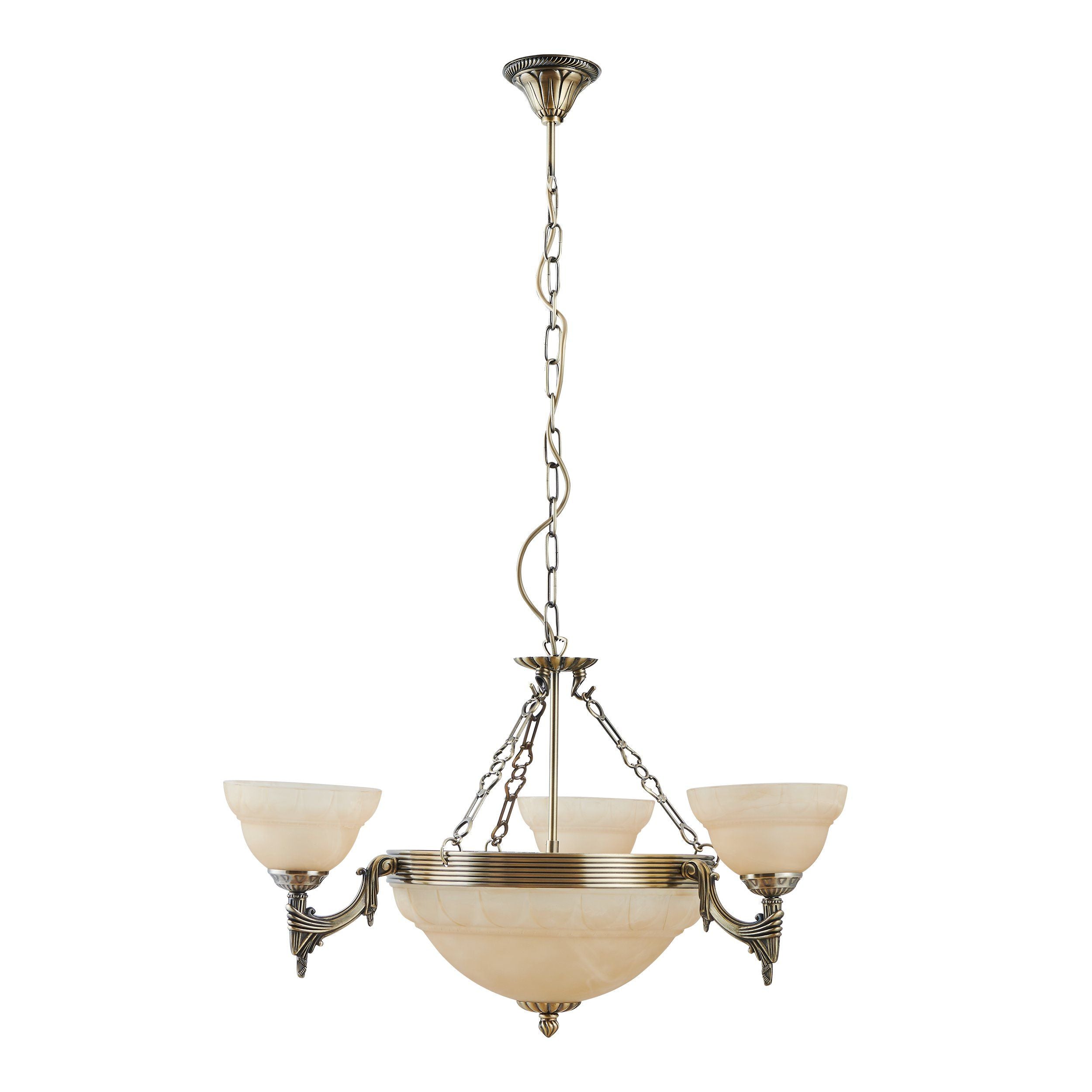Bronzed Metal MARBELLA Pendant Light with Champagne Alabaster Glass