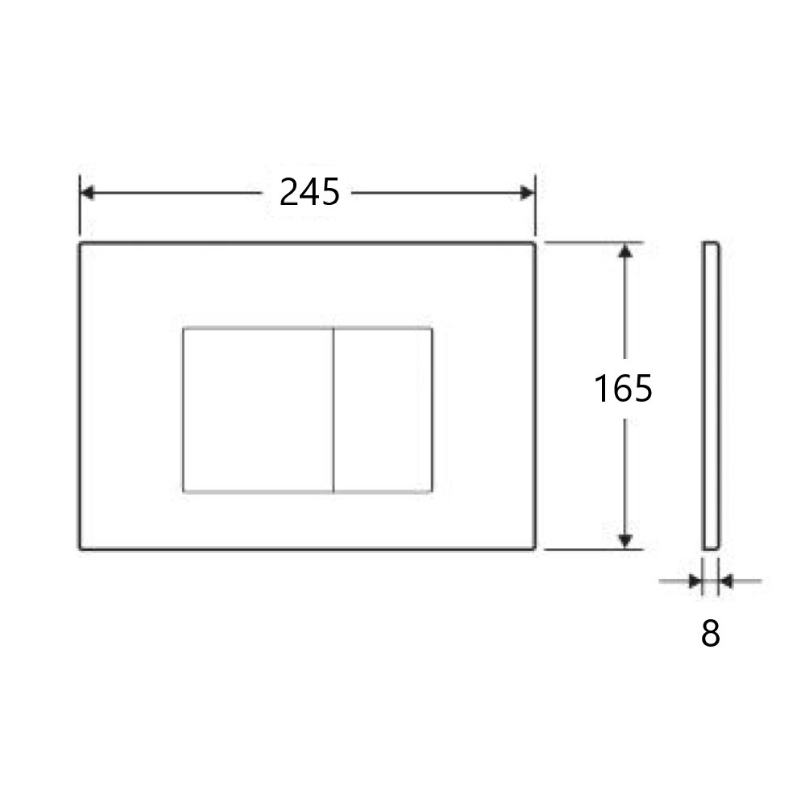 Hot Sale! Mercio R&T Chrome Square Toilet Flush Plate for Modern Bathrooms