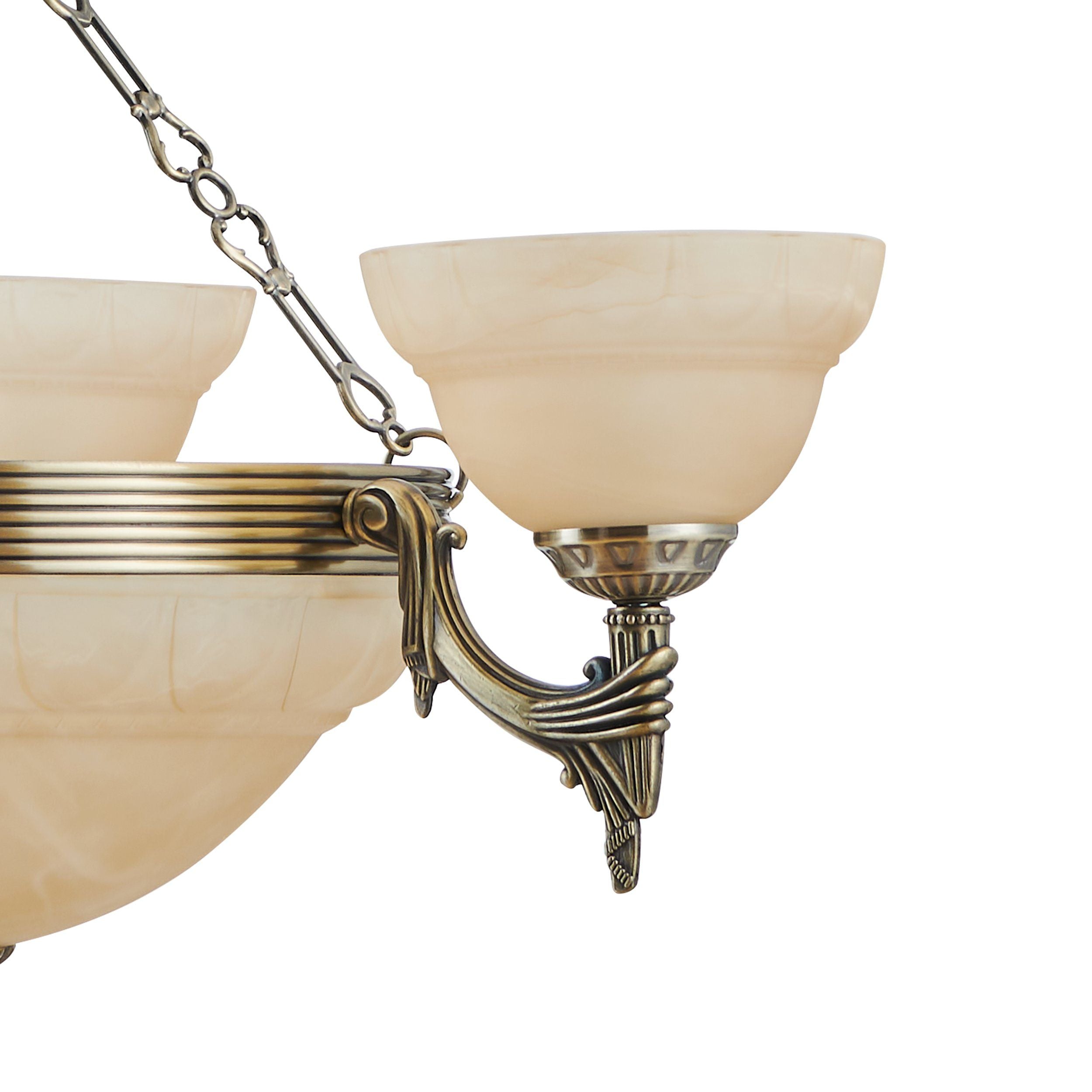 Bronzed Metal MARBELLA Pendant Light with Champagne Alabaster Glass