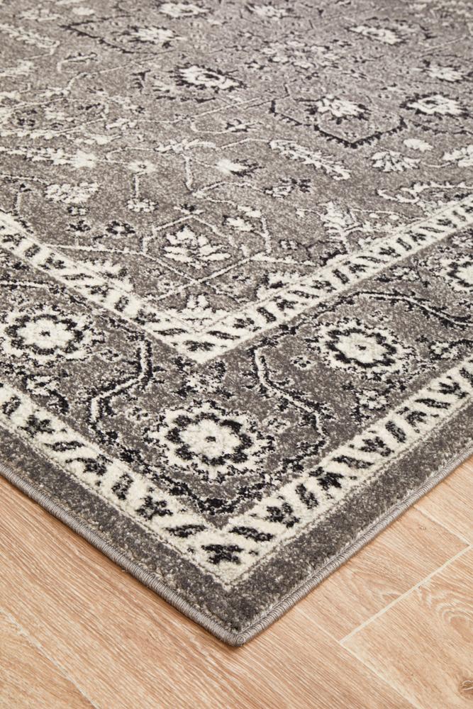 Stylish Evoke Stone Grey Transitional Heat - Set Polypropylene Rug