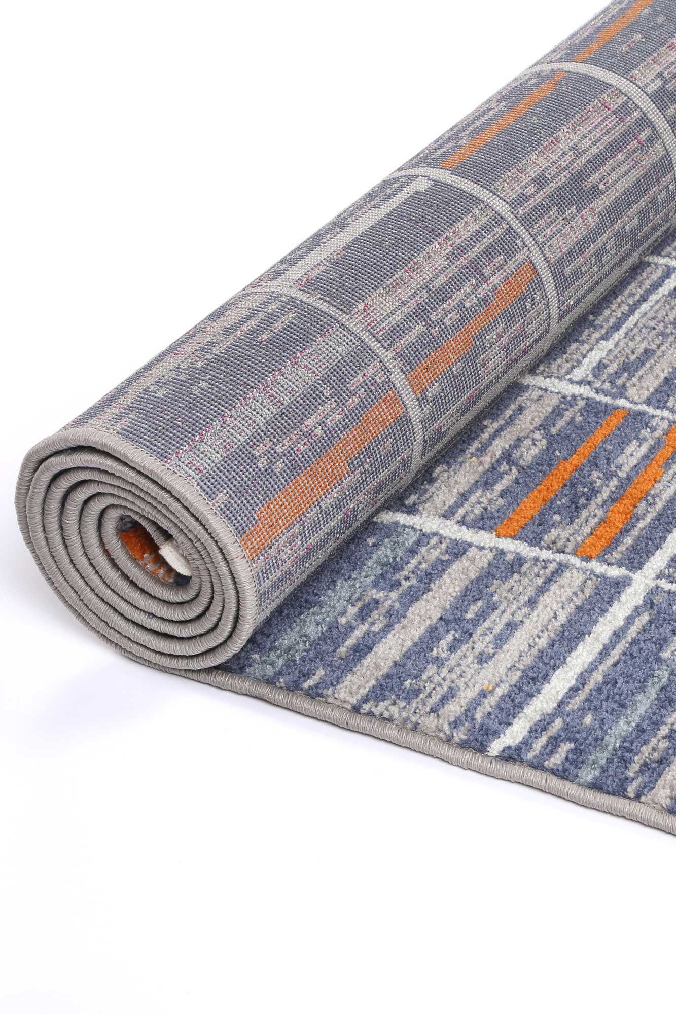 Hot Deal: Contemporary Peru Talca Blue & Orange Rug